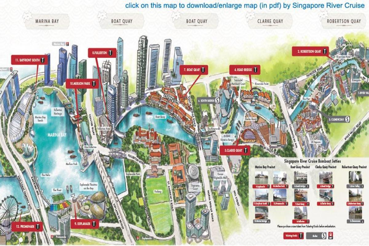 térkép Singapore River Cruise