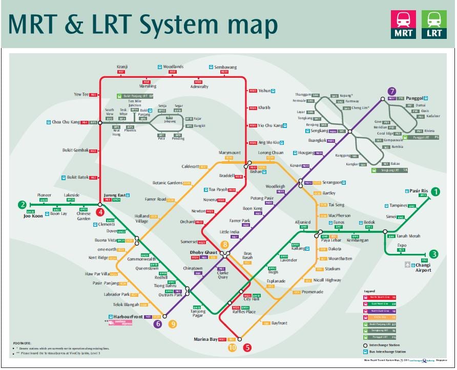 lrt útvonal térkép Szingapúr