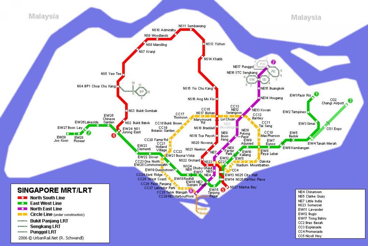 mrt állomástól Szingapúr térkép