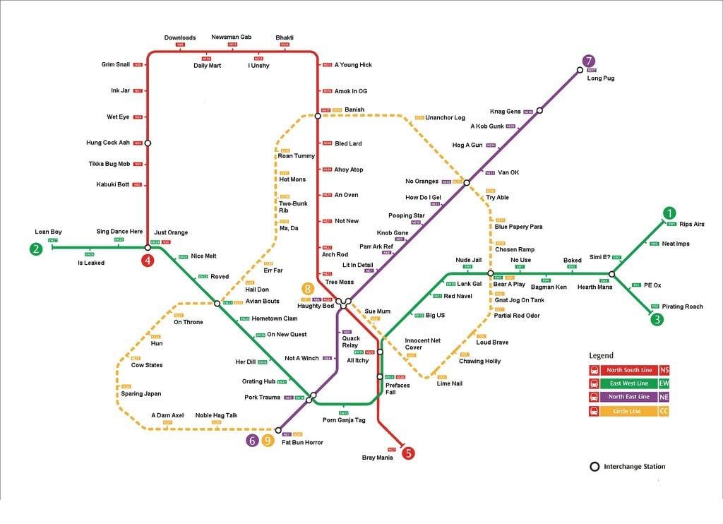 Szingapúr mrt állomástól térkép