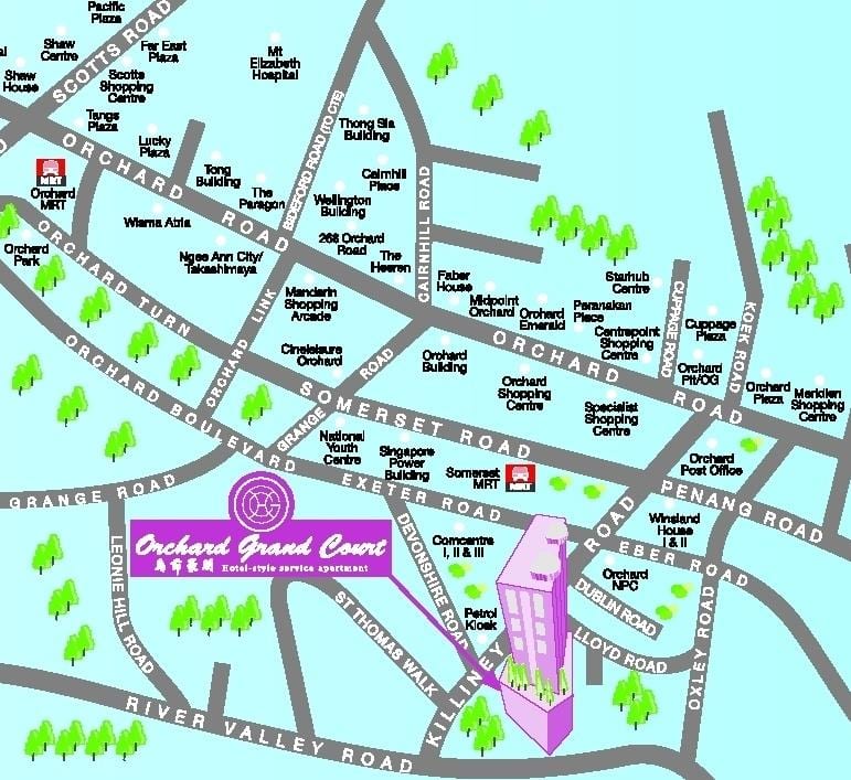 orchard road, Szingapúr térkép