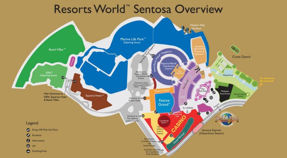 Rws Terkep Resorts World Sentosa Terkep Koztarsasag Szingapur