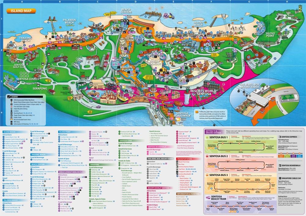 sentosa térkép látnivalók