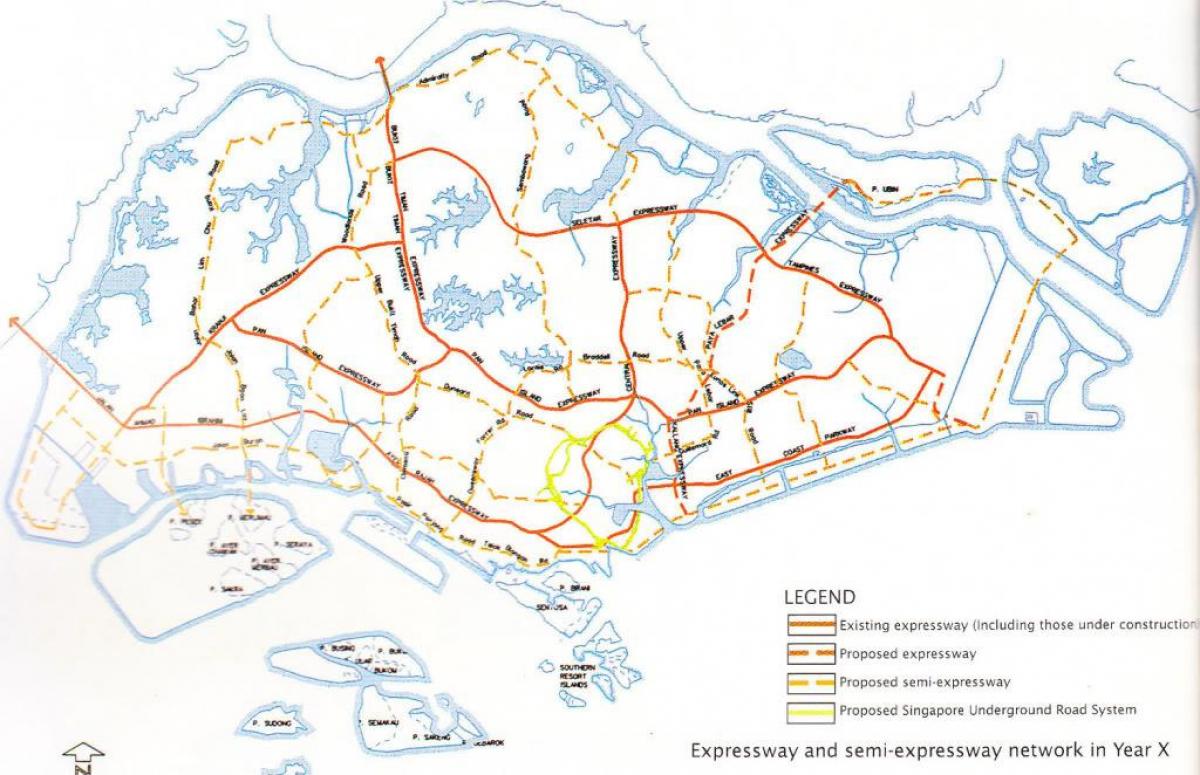 Szingapúr autópálya térkép
