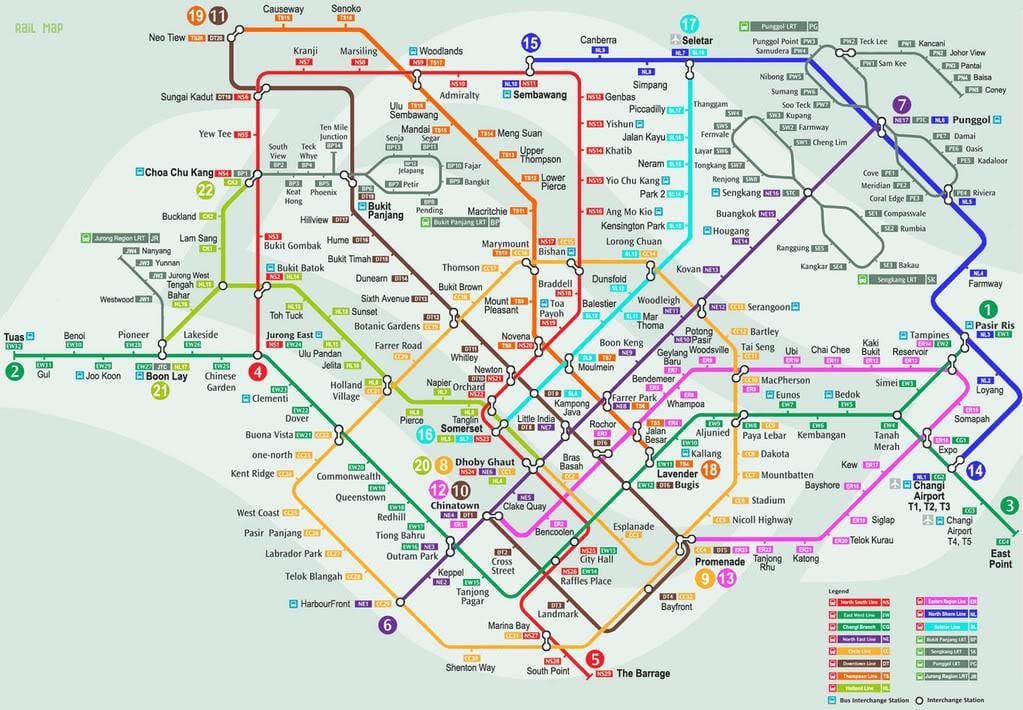 smrt Szingapúr térkép
