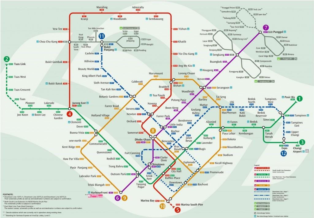 smrt Szingapúr térkép