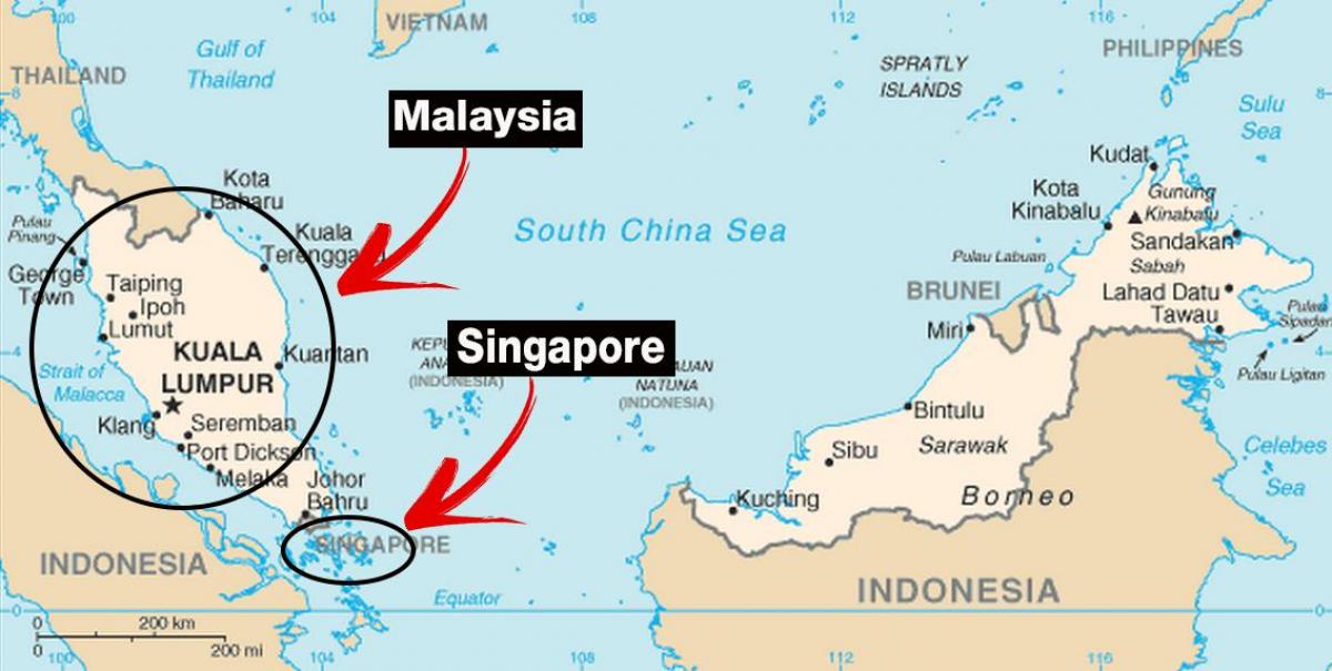 Szingapúr a világ térkép