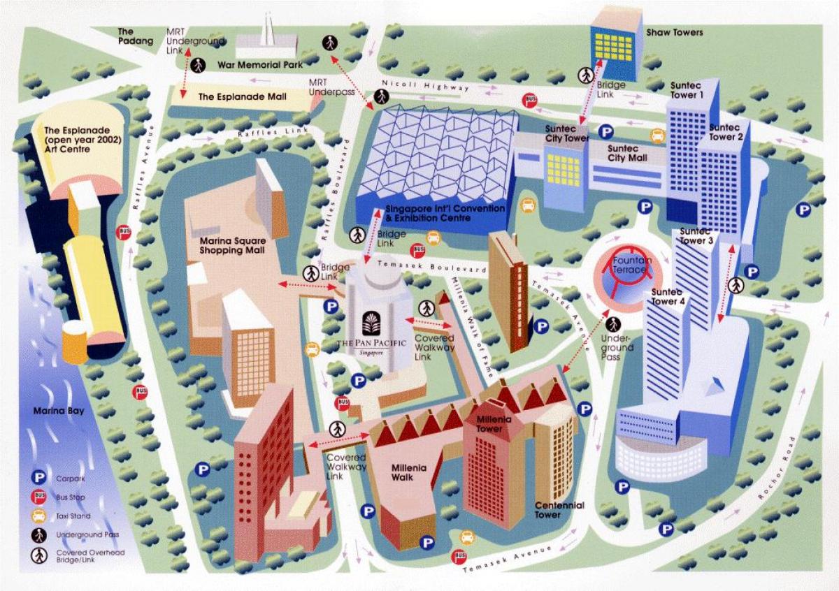 Központi Üzleti Negyed, Szingapúr Térkép