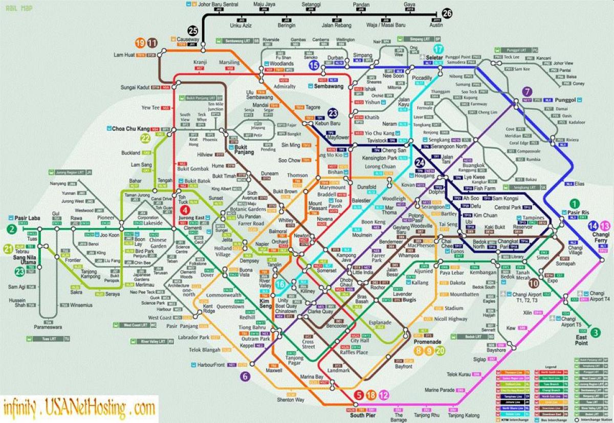 térkép Szingapúr közlekedés