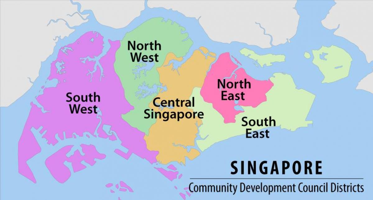 térkép Szingapúr régió