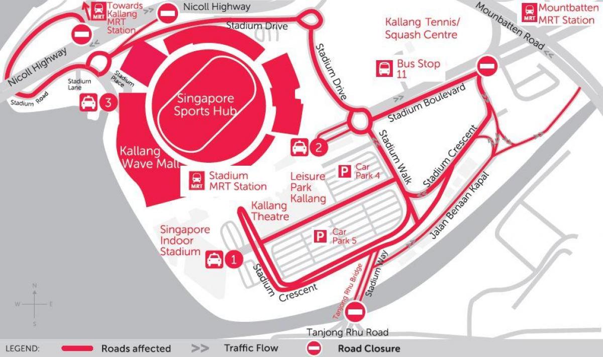 térkép Szingapúr sport hub