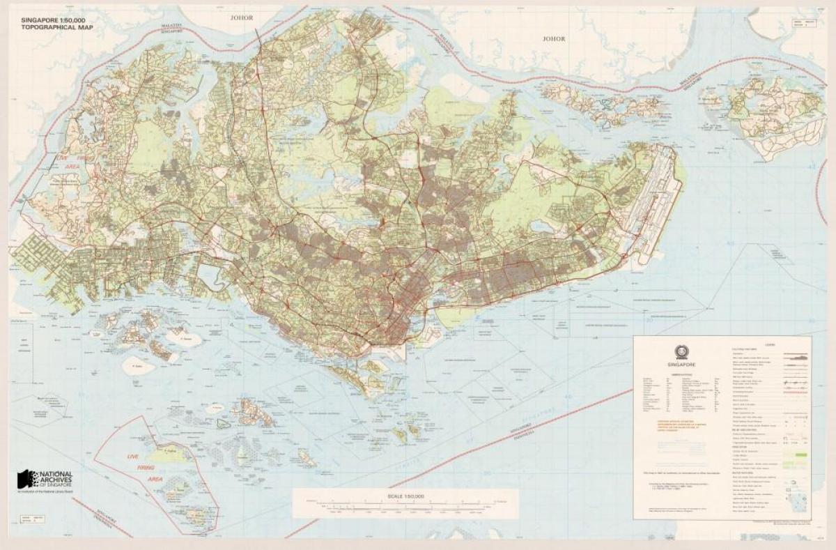 térkép Szingapúr topográfiai