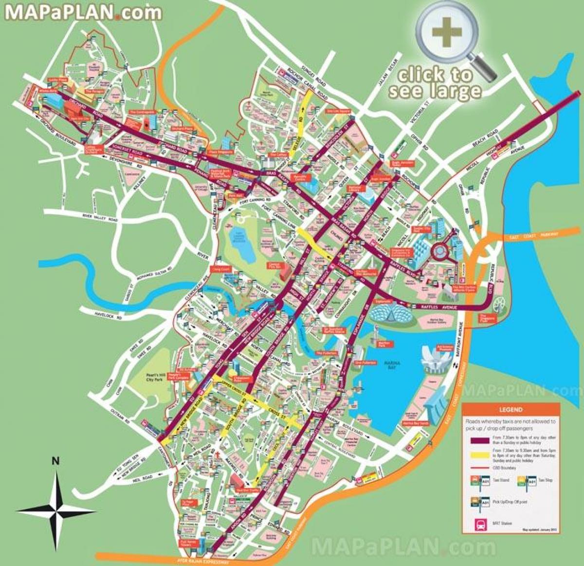 Szingapúr turisztikai helyek térképen