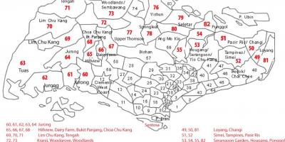 Szingapúr térkép irányítószám