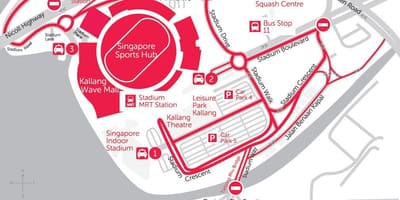 Térkép Szingapúr sport hub